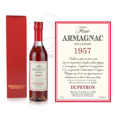 Armagnac Dupeyron millésime 1957 - 20cl